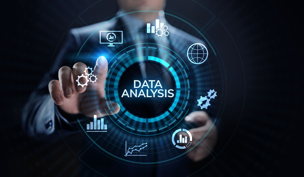 Data analysis business intelligence analytics internet technology concept.